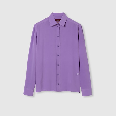 Silk crêpe de chine shirt in purple GUCCI® ES