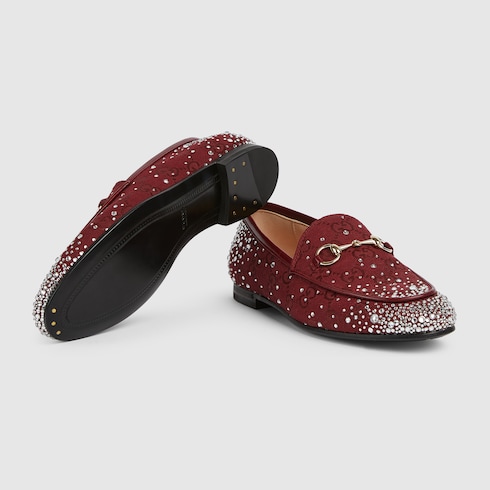 Gucci Jordaan Damenloafer mit GG Kristallen