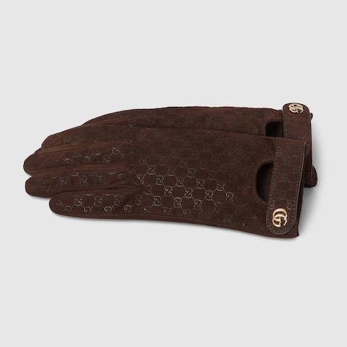 GG leather gloves with Double G