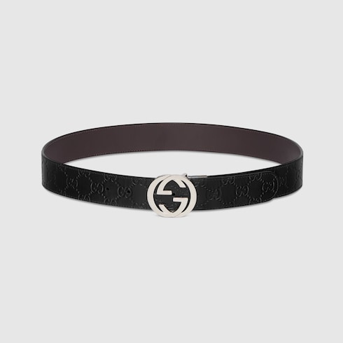 Reversible belt with Interlocking G buckle