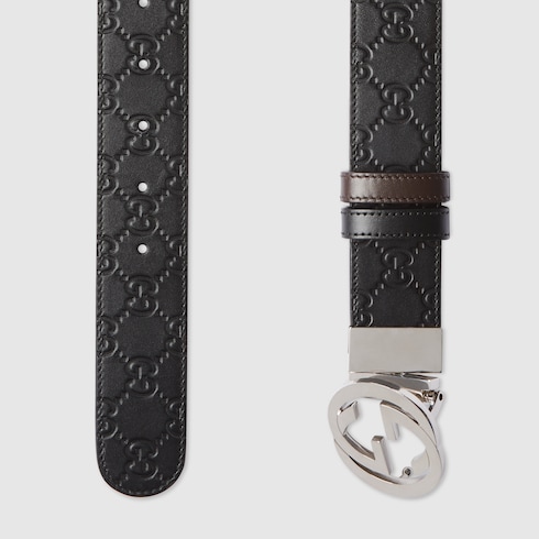 Ceinture réversible avec boucle GG