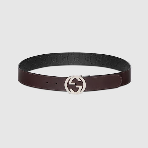 Reversible belt with Interlocking G buckle