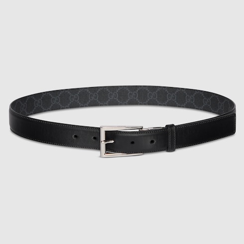 Reversible belt with rectangular buckle