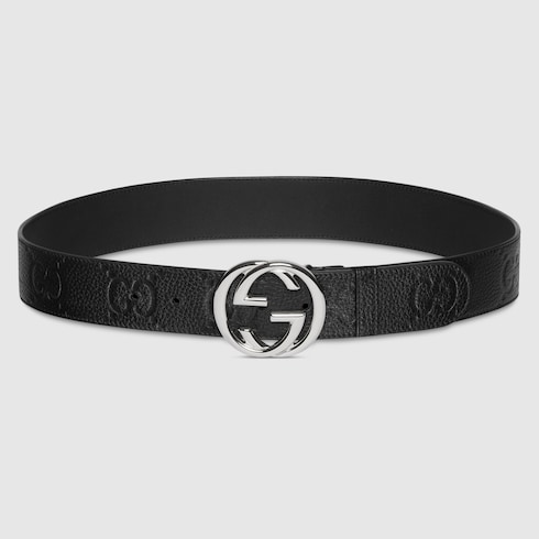 Wide belt with Interlocking G buckle Detail 2