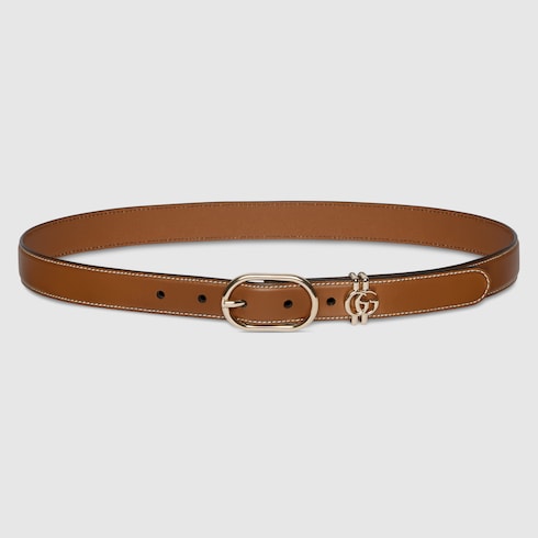 Belt with oval buckle