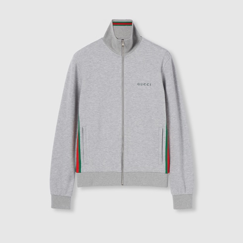 Cotton piquet double zip jacket