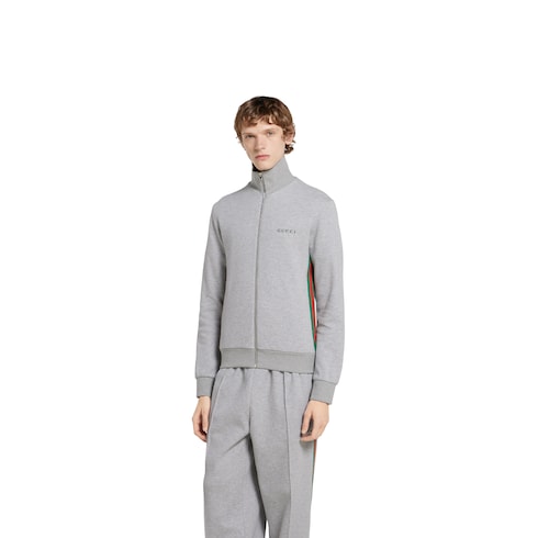 Cotton piquet double zip jacket