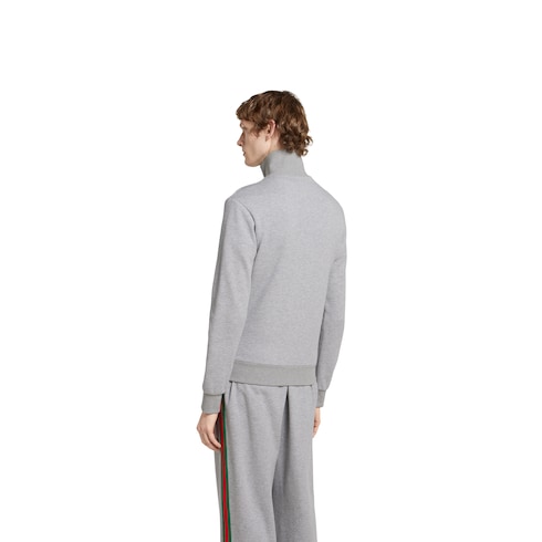 Cotton piquet double zip jacket