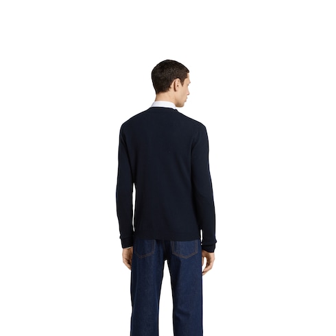 Fine cashmere cardigan with intarsia