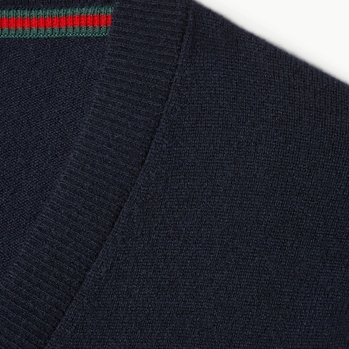 Fine cashmere cardigan with intarsia