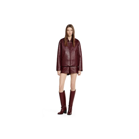 Oversize embossed GG leather jacket