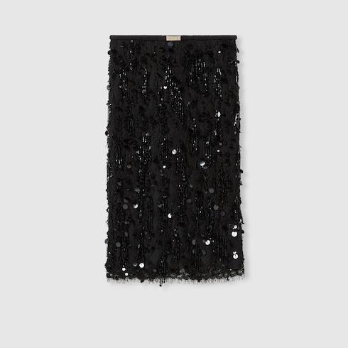Sequin embroidered lace skirt Detail 2