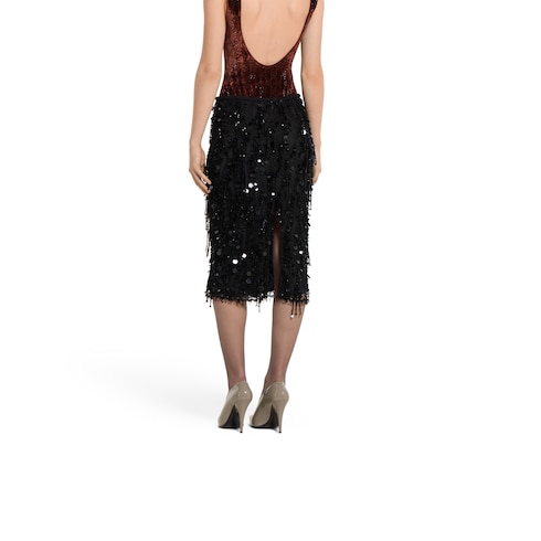 Sequin embroidered lace skirt Detail 4