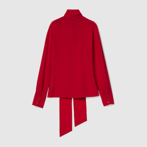 Crêpe de chine shirt with neck bow Detail 2
