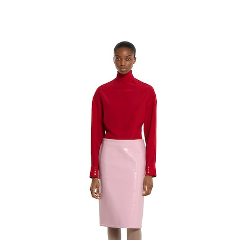 Crêpe de chine shirt with neck bow Detail 3