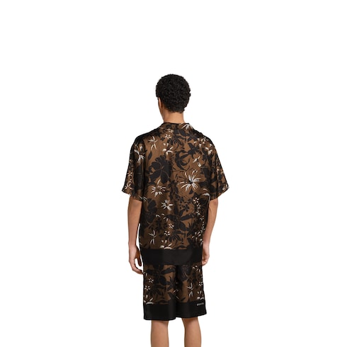 Bowling-Shirt aus Seidentwill mit Print