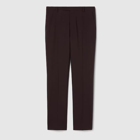 Pantalone in lana stretch con ricamo