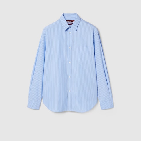 Cotton poplin shirt with logo