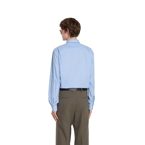 Cotton poplin shirt with logo