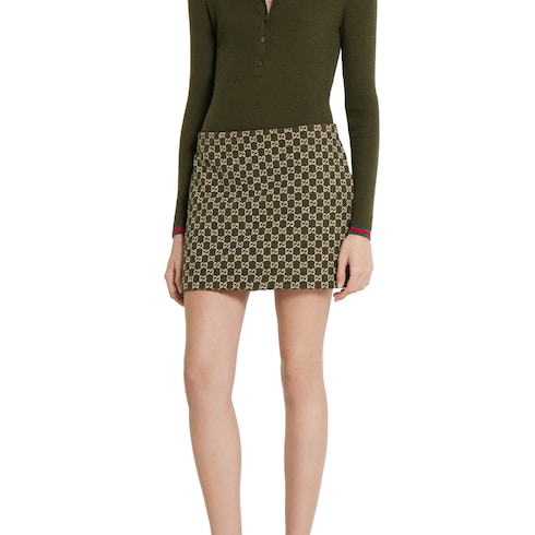 GG cotton bouclé mini skirt