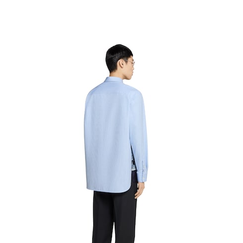 Printed cotton silk twill shirt