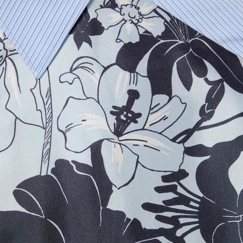Printed cotton silk twill shirt