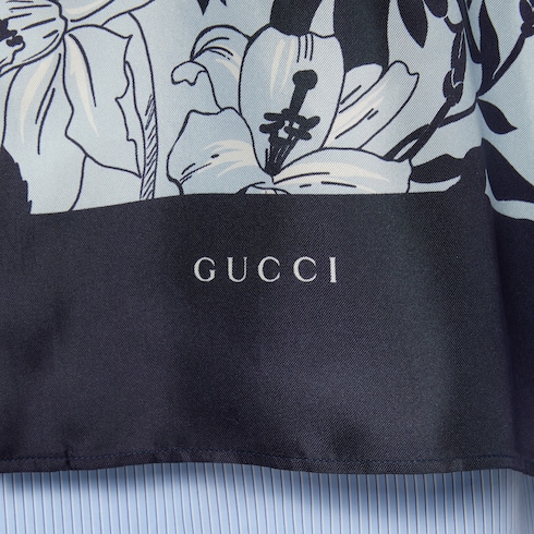 Printed cotton silk twill shirt