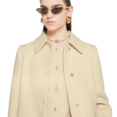 Textured wool tweed dress