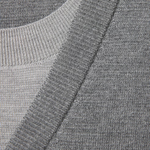 Wool silk top with vest overlay