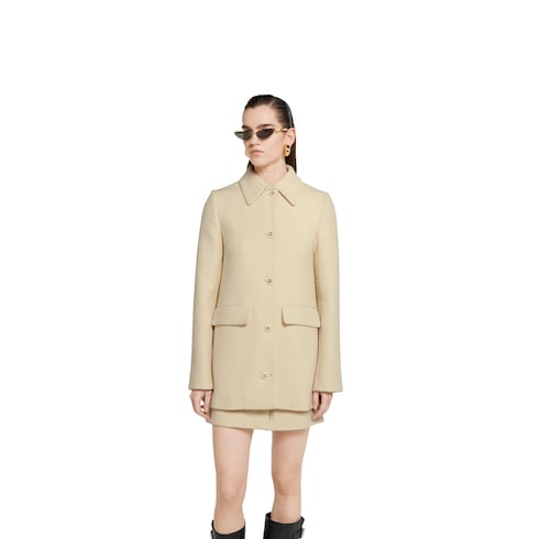 Textured wool tweed coat