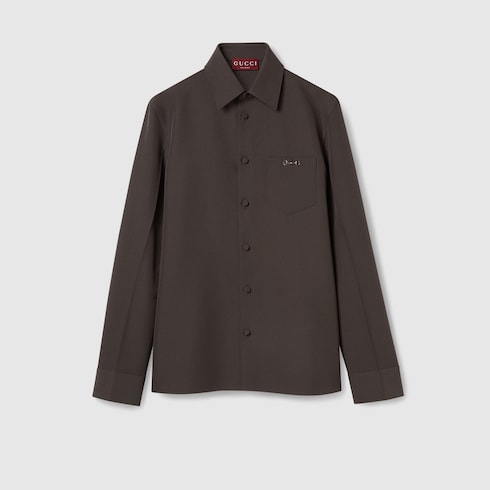 Polyester twill shirt with Horsebit