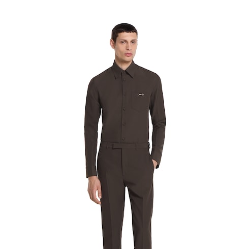 Polyester twill shirt with Horsebit