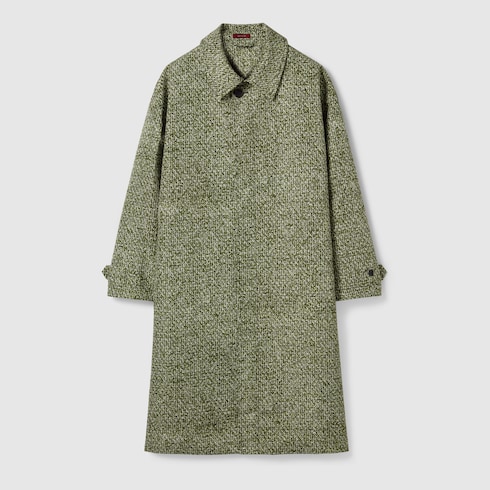 Manteau en popeline contrecollée à imprimé bouclé