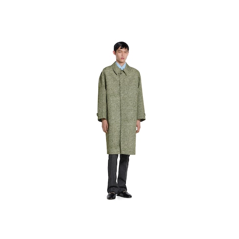 Manteau en popeline contrecollée à imprimé bouclé