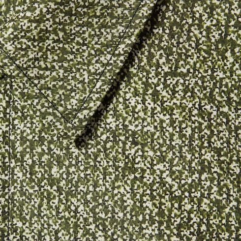 Manteau en popeline contrecollée à imprimé bouclé