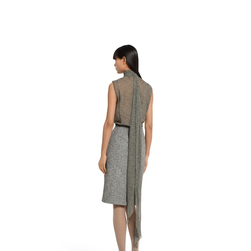 Top de georgette de seda fino 