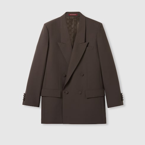 Double-breast technical panama jacket