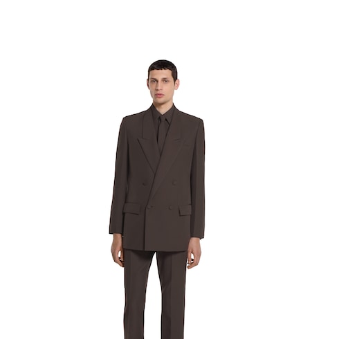 Double-breast technical panama jacket