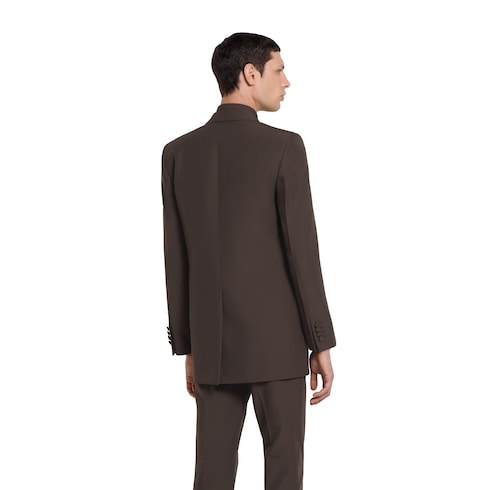 Double-breast technical panama jacket
