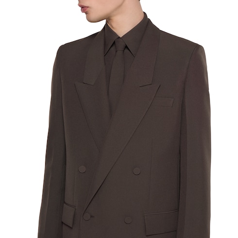 Double-breast technical panama jacket