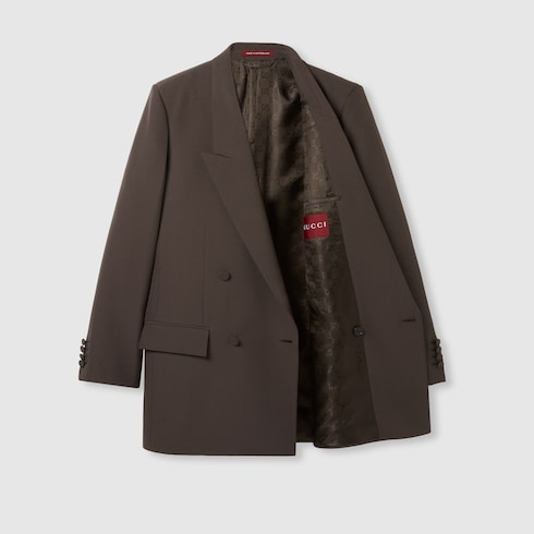 Double-breast technical panama jacket