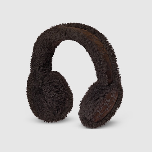 GG suede and merino wool ear muffs