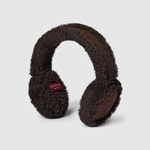 GG suede and merino wool ear muffs