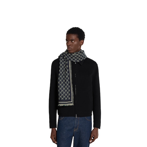 GG wool jacquard scarf