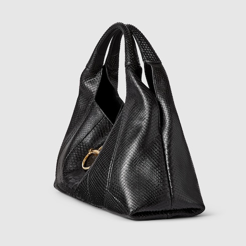 Gucci Softbit系列加大号蟒蛇皮肩背包
