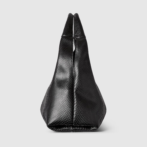 Gucci Softbit系列加大号蟒蛇皮肩背包