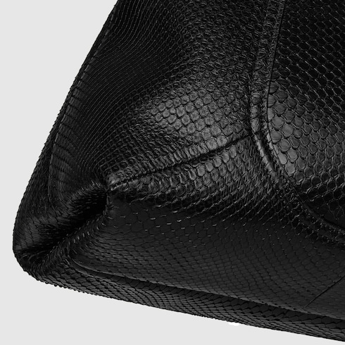 Gucci Softbit系列加大号蟒蛇皮肩背包