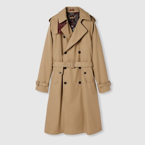 Cotton gabardine trench coat