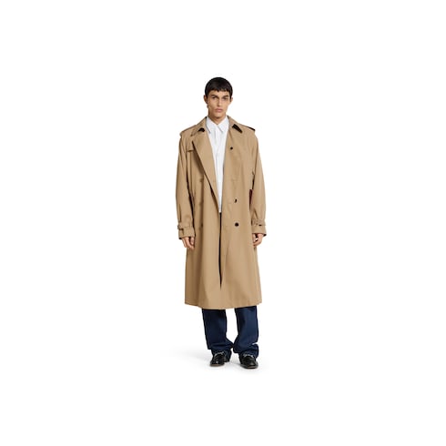 Cotton gabardine trench coat