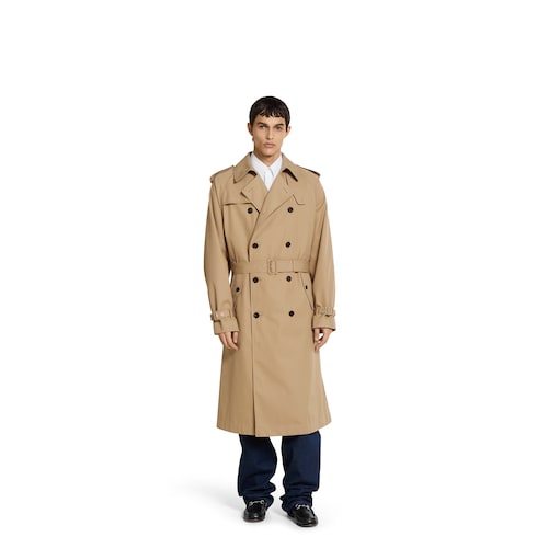 Cotton gabardine trench coat